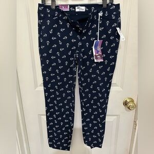 NWT Nautical Navy anchor pants size 8